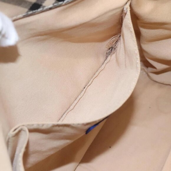 BURBERRY Blue Label Nova Check Tote Bag Canvas Beige Auth ti2867 - Picture 10 of 16